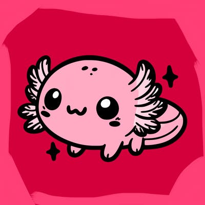 cute easy baby axolotl