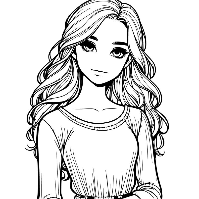 realistic girl standing.