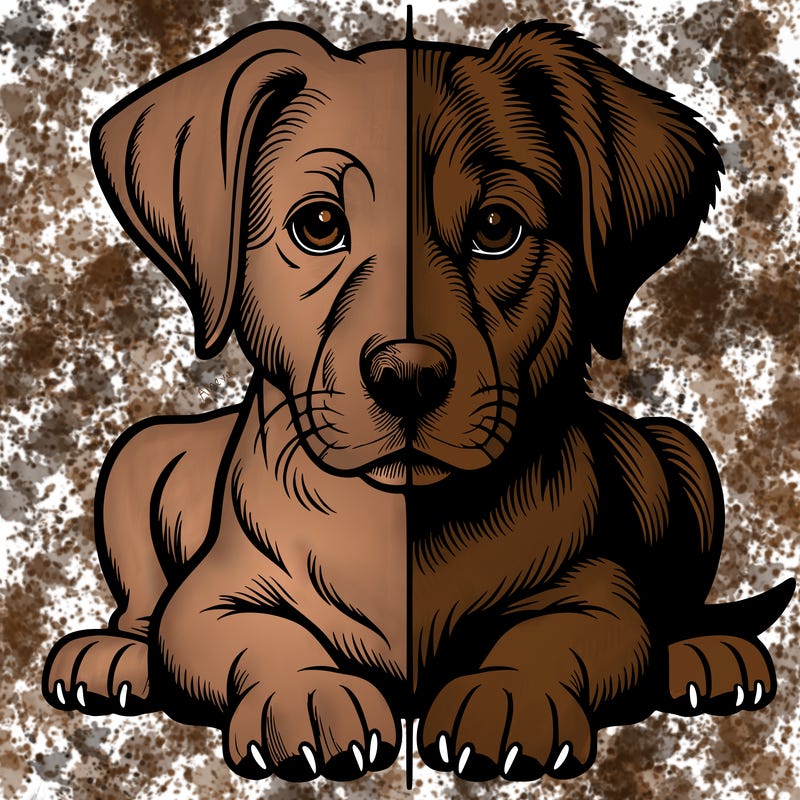 realistic dog split picture