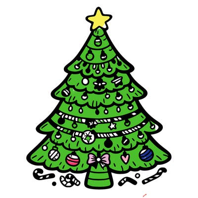 christmas tree with lots of details