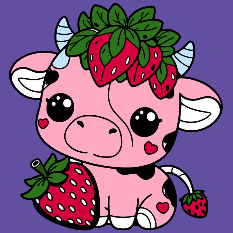 cute strawberry cow