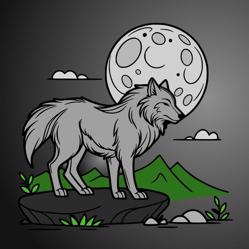 wolf moonlight