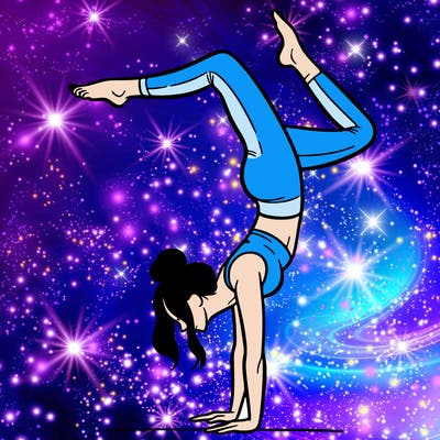 a woman doing a handstand