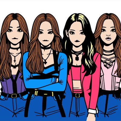 blackpink a 4 girl group kpop jennie rose lisa jisoo
