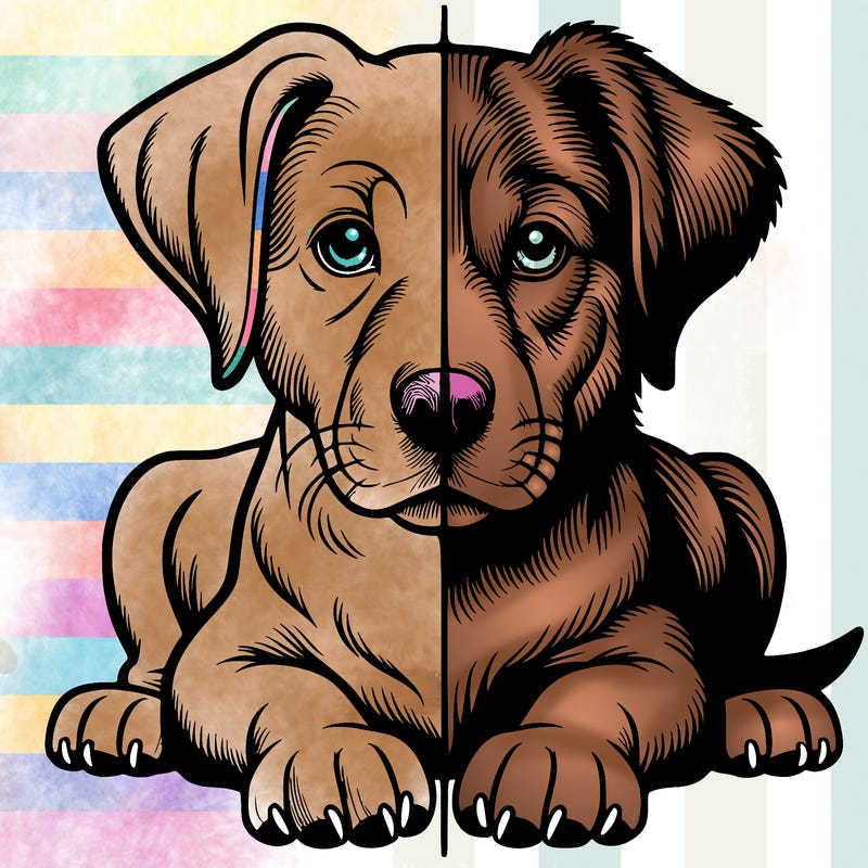 realistic dog split picture