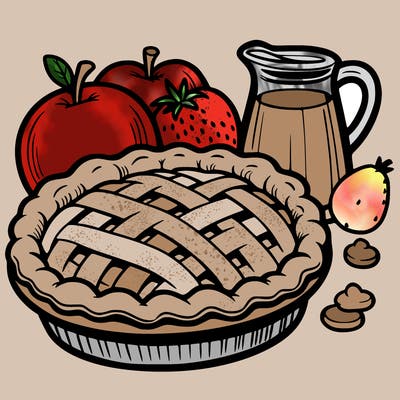 a pie of food