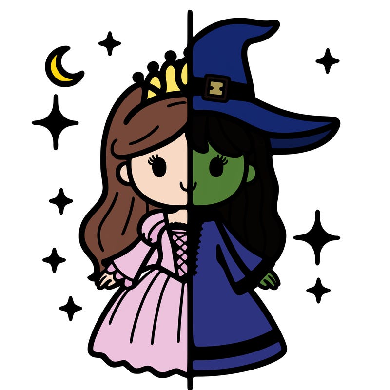 split princess and witch