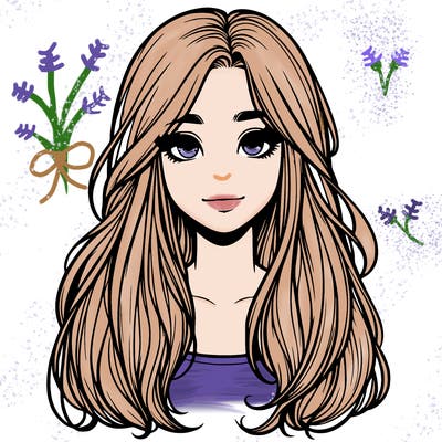 realistic girl with long hair