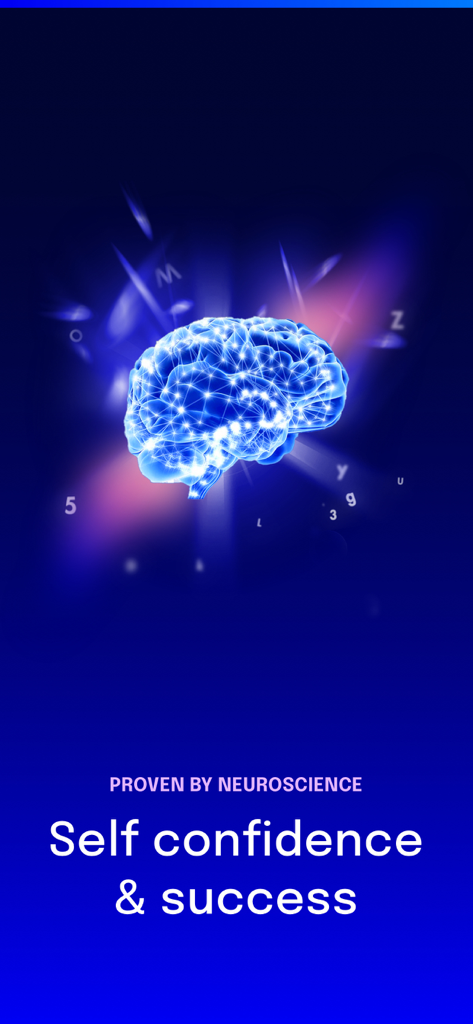 Deep Belief - Self hypnosis - A glowing digital brain graphic illustrating the neuroscience of self-confidence and success