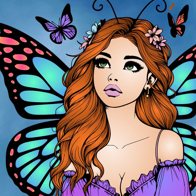 butterfly fairy realistic girl