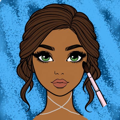 realistic person with makeup