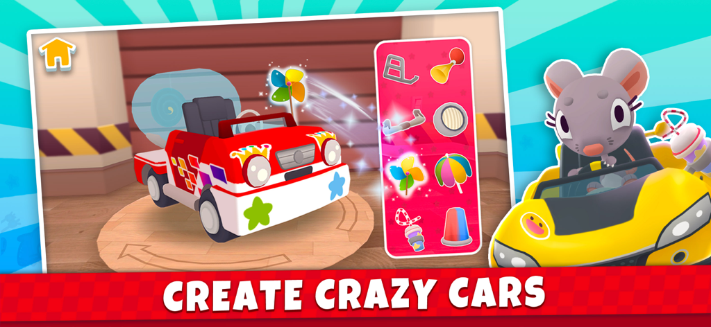 Puppy Cars - Games for Kids 3+ - Kids car customization screen in Puppy Cars game