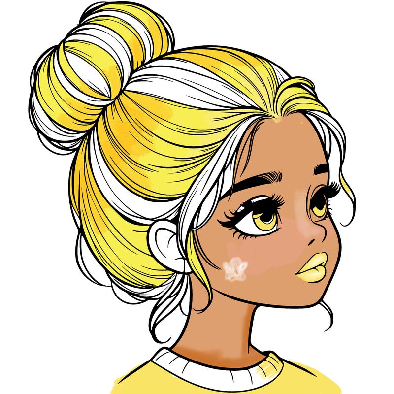 realistic girl with bun
