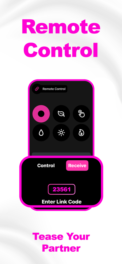 Stärkster Vibrator App-Bildschirm für Fernbedienung mit Eingabe eines Partner-Link-Codes