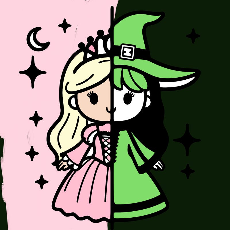 split princess and witch