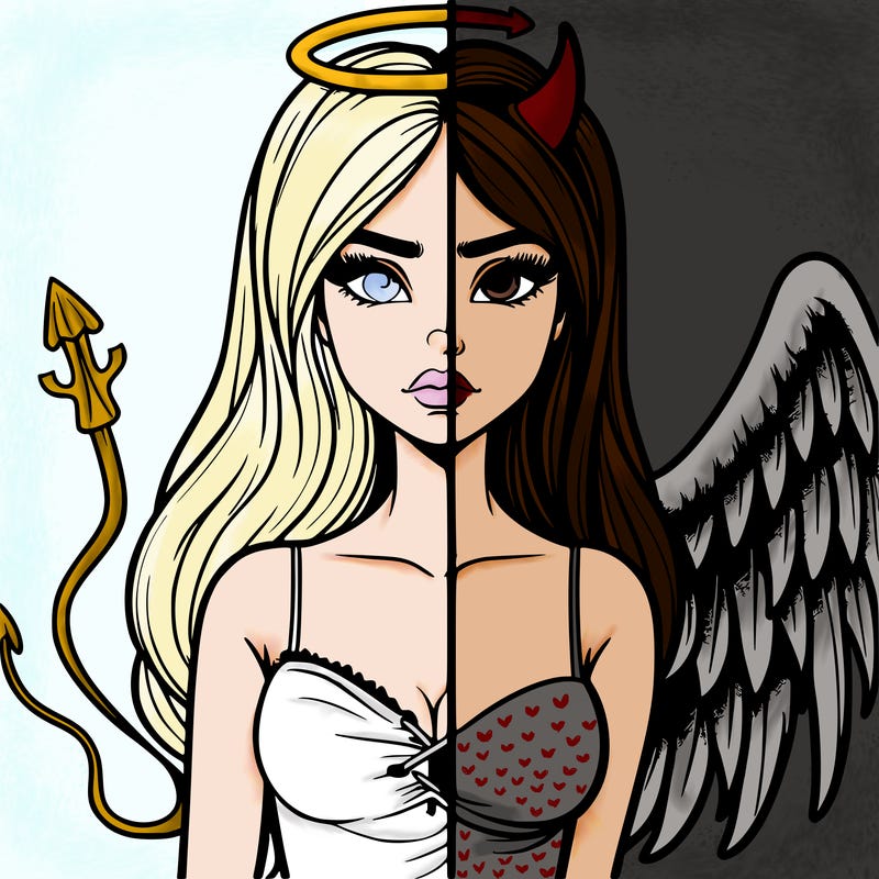 devil vs angel realistic girl