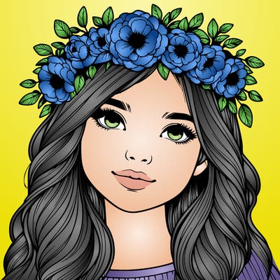realistic girl with flower crown