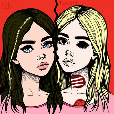 realistic girl split