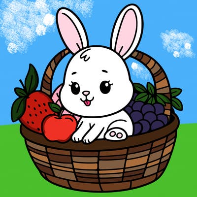 bunny in a fruit basket