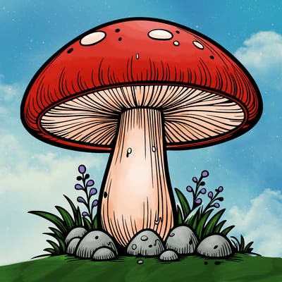 realistic mushroom
