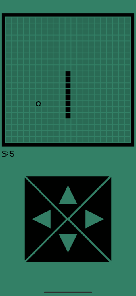 Snake Classic Retro Arcade - Retro snake game interface with a pixelated grid and a classic d-pad controller on a green background.
