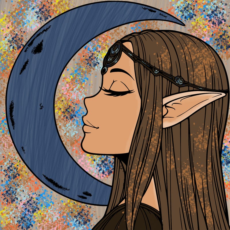 a realistic moon elf