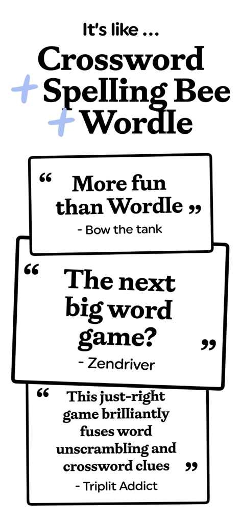 Triplit: Daily Word Game - Promotional screen for Triplit comparing it to popular word games with positive user reviews