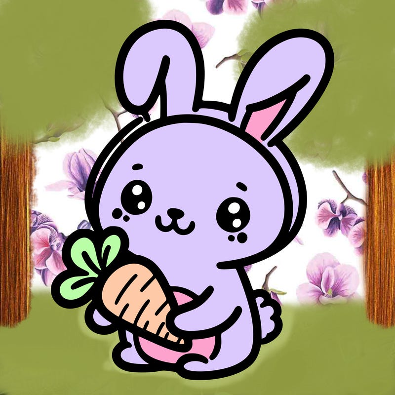 cute easter bunny holding a carrot
