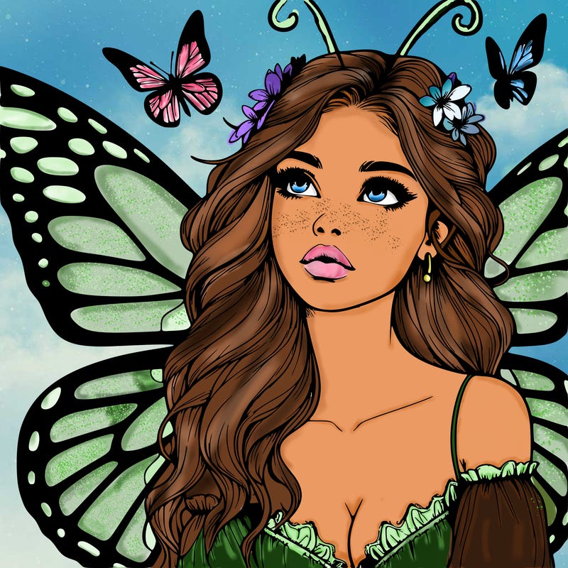 butterfly fairy realistic girl