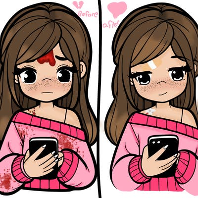 a girl holding a phone texting