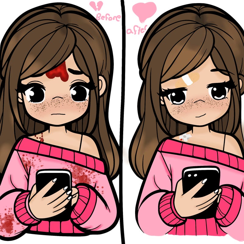 a girl holding a phone texting