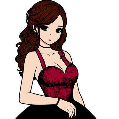realistic girl in prom dress