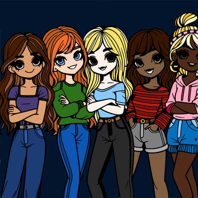 group of girl friends