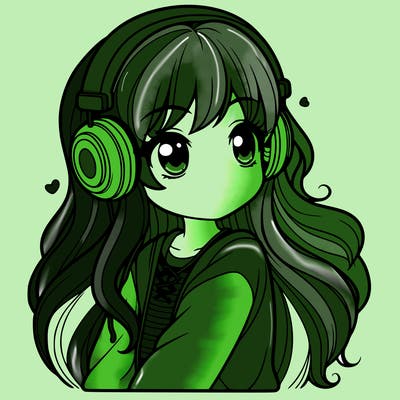 girl with headphones