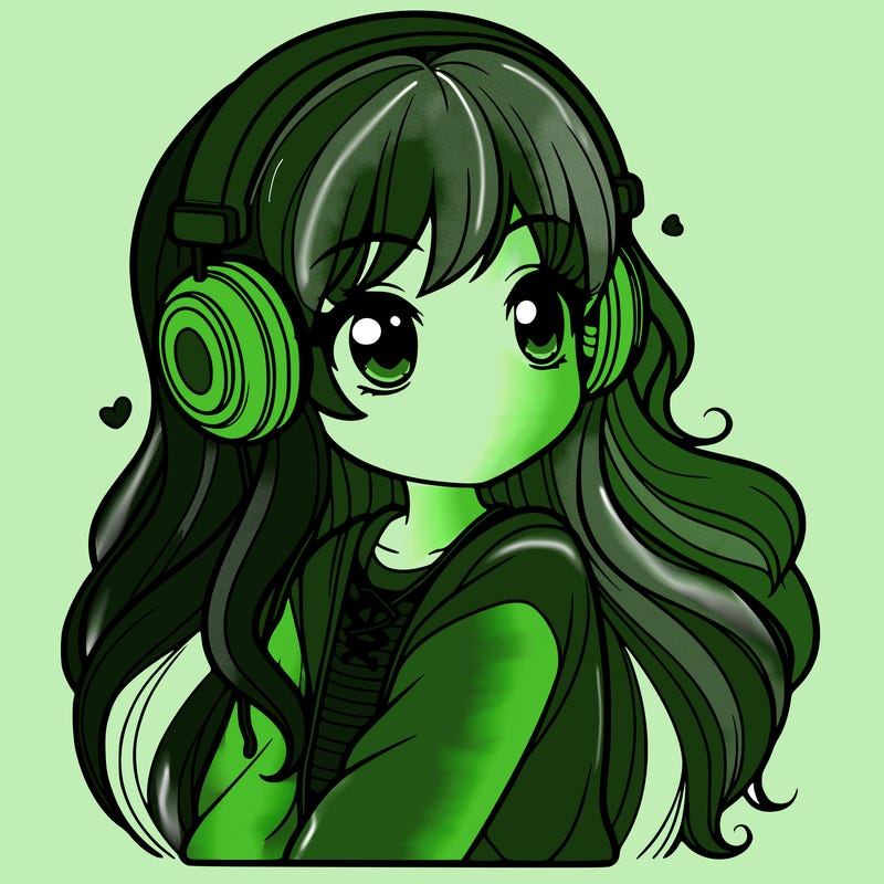 girl with headphones