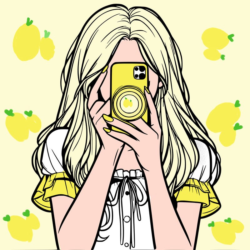 a realistic girl holding her phone taking pictures