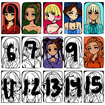 girls that look diffrent anime