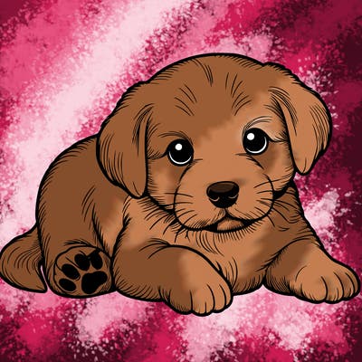 a cute realistic puppy