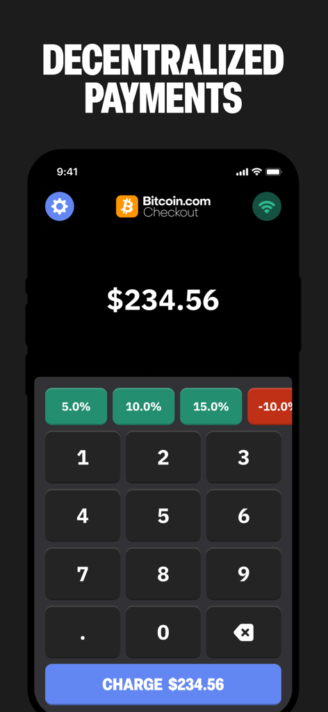 Bitcoin.com Checkout POS - Bitcoin.com Checkout POSアプリの分散型仮想通貨決済画面