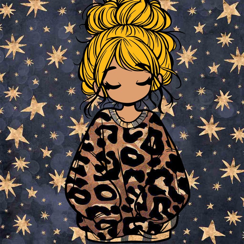 girl with baggy sweatshirt and messy bun