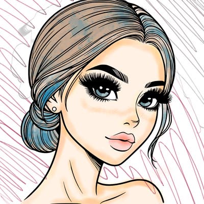 realistic girl with lashes