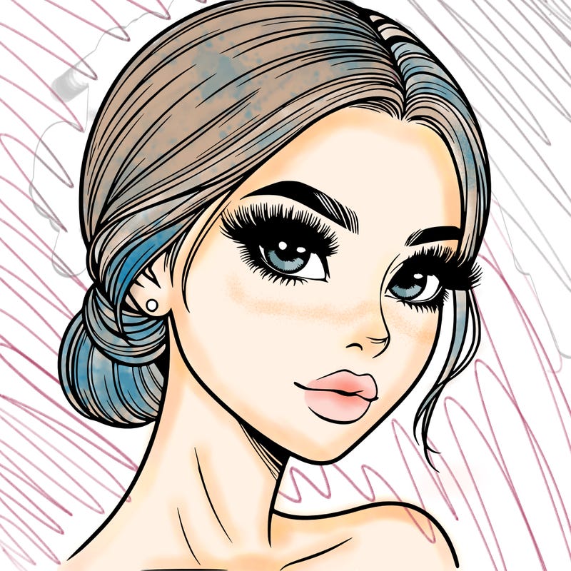 realistic girl with lashes