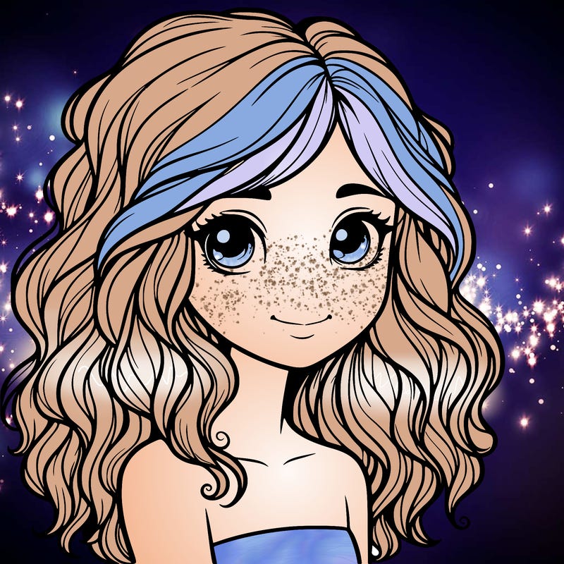 realistic girl with wavy hair