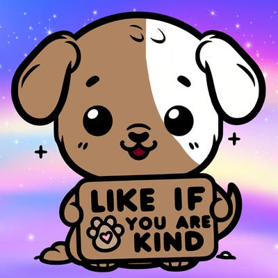 make a sign that says like if you are kind with a cute little dog