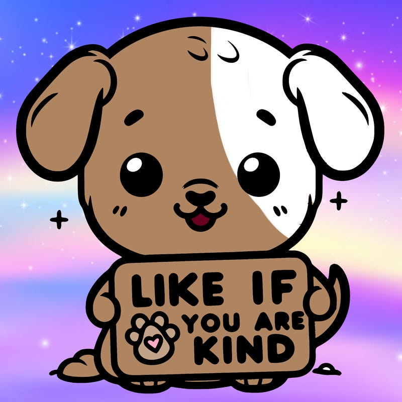 make a sign that says like if you are kind with a cute little dog