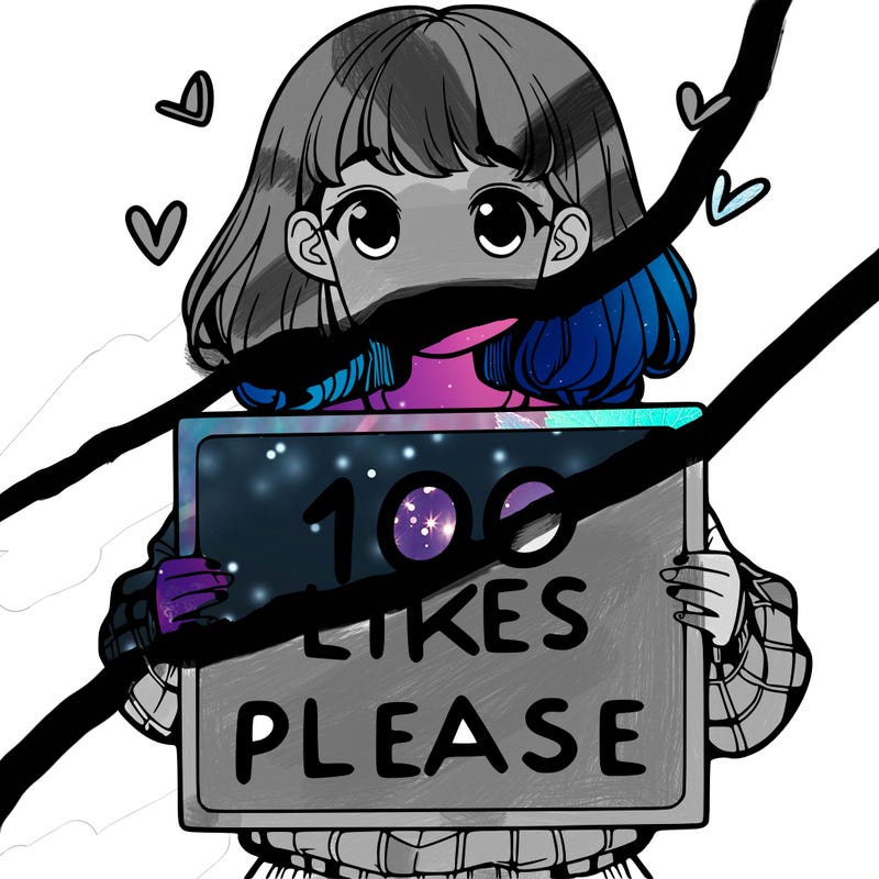 a girl holding a sign saying 100 likes please