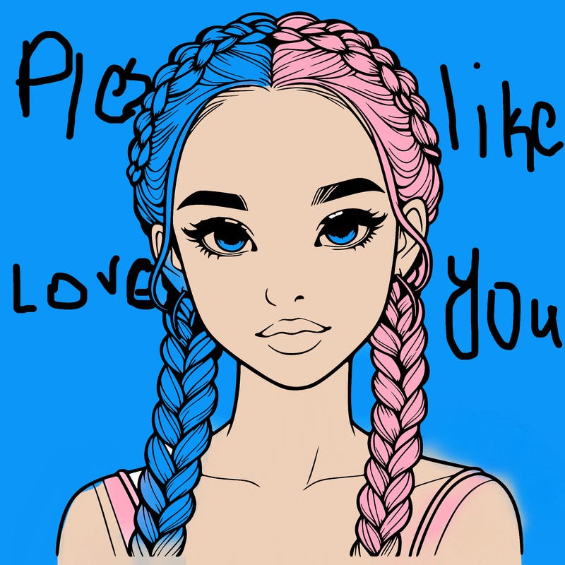 realistic girl with braids