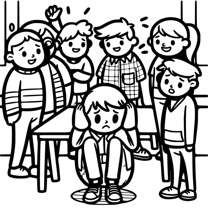 lonely kid not fitting in with everyone else