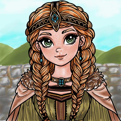 viking princess realistic with braids