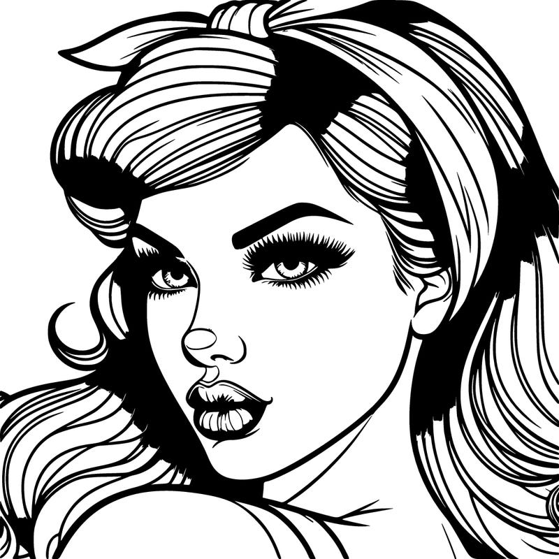 realistic up close pin up girl